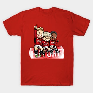 The Manc Red 3 - Manga style - Hojlund, Garnacho & Mainoo - FUTURE KIDS T-Shirt